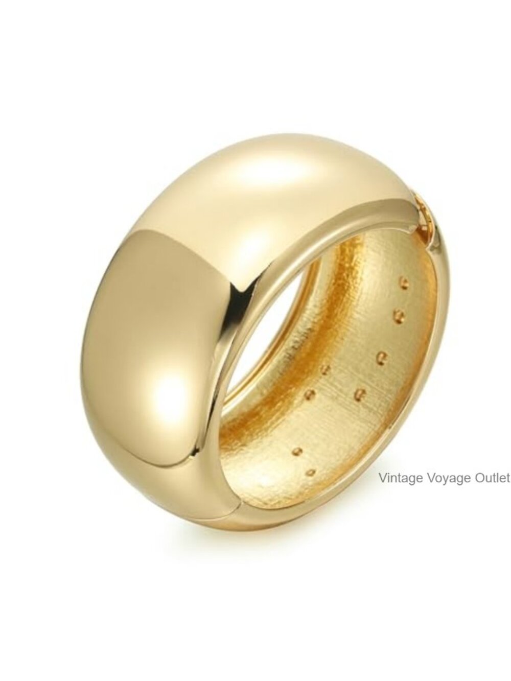14K Gold-Plated Chunky Bangle Bracelet Set for Women Cuff Stackable